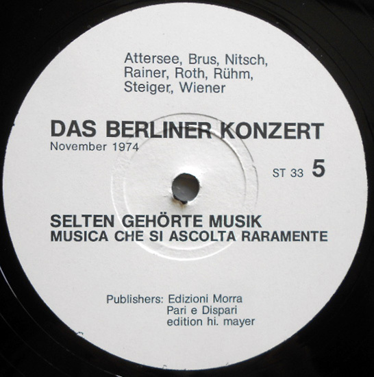 【3LP】Das Berliner Konzert【ヘルマン・ニッチュ/ギュンター・ブルス/ウイーン・アクション派1974年】の画像9