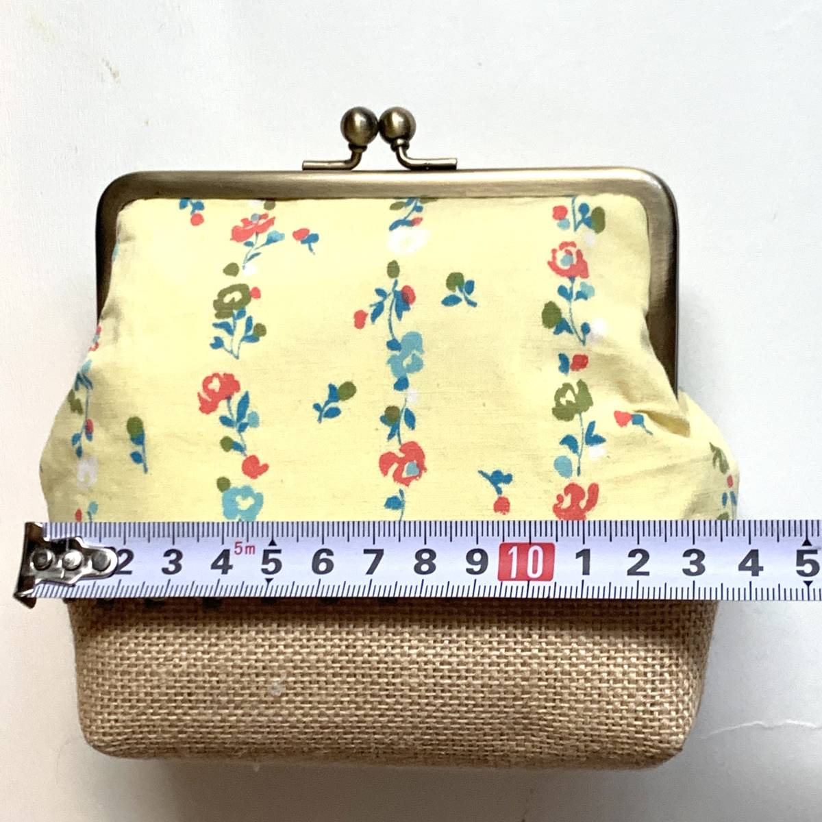  hand made unused goods chick color floral print bulrush . pouch Vintage fabric use dead stock feed sak