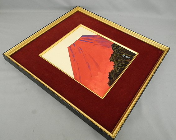 . wistaria . leaf red Fuji Japanese picture square fancy cardboard . coloring . leaf amount entering Mt. Fuji Japanese paiting
