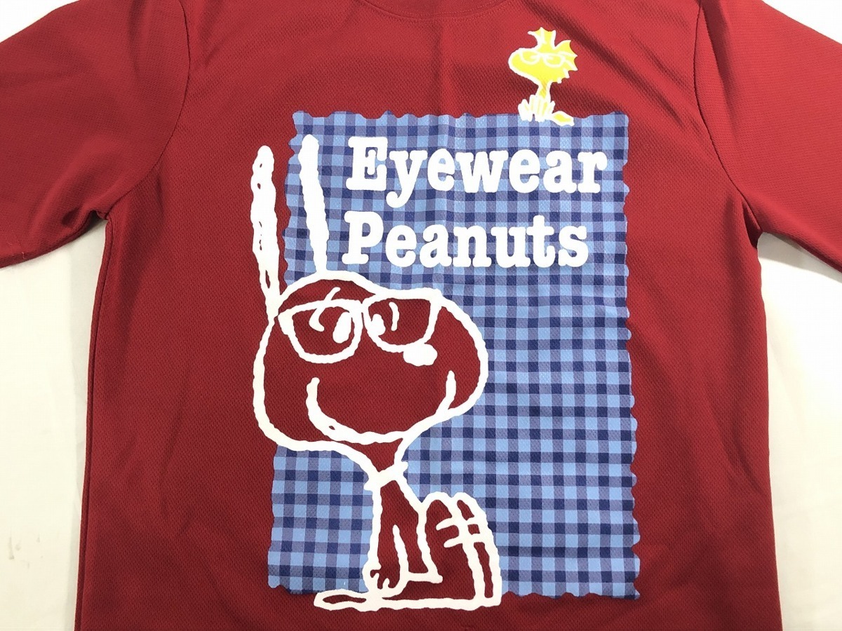 ■【PEANUTS】ピーナッツ/メンズ スヌーピープリント メッシュ 半袖Tシャツ[M]赤《美品》_画像3