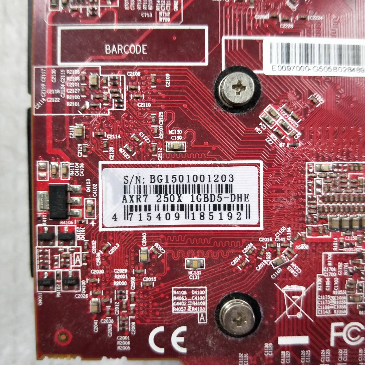 【中古パーツ】AXR7 250X 1GBD5-DHE DP/HDMI/DVI グラフィックポード /ビデオカード PCI-E ■XK847-2_画像4