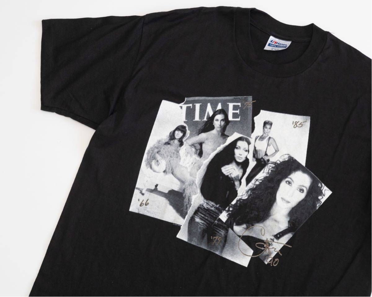 【XL】90s CHER 両面プリント tシャツ hanes アメリカ製 シングルステッチ ヴィンテージ 70s 80s USA製 シェール 音楽 バンド ムービー_画像1