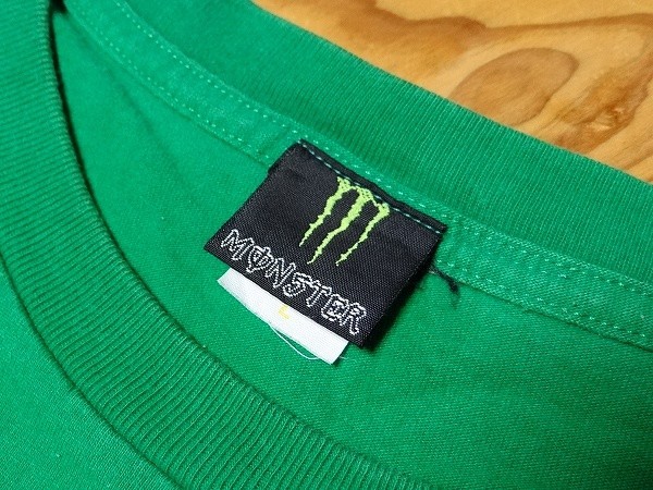 希少 MONSTER ENERGY カワサキ Kawasaki PRO CIRCUI Thor バイク レーシング メカニック Tシャツ Lサイズ 緑色 旧車 街道レーサー_画像3