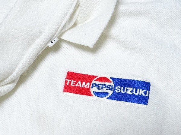 80年代 ビンテージ SUZUKI チームスズキ ペプシ ポロシャツ L バイク-