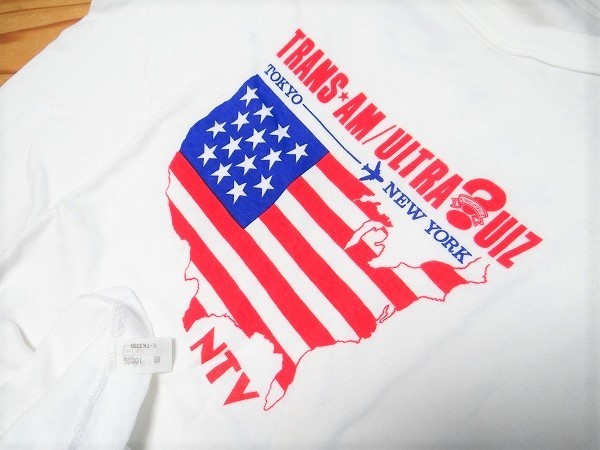  rare not for sale 80 period Vintage NTV Japan tv America width . Ultra quiz T-shirt retro Showa era that time thing 