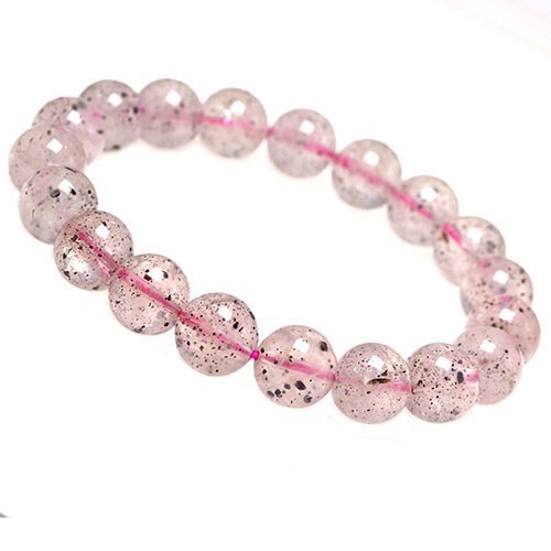 〔K430-10m〕希少 バイオタイトインローズクォーツ ブレスレット 9.7-10.4mm 1本
