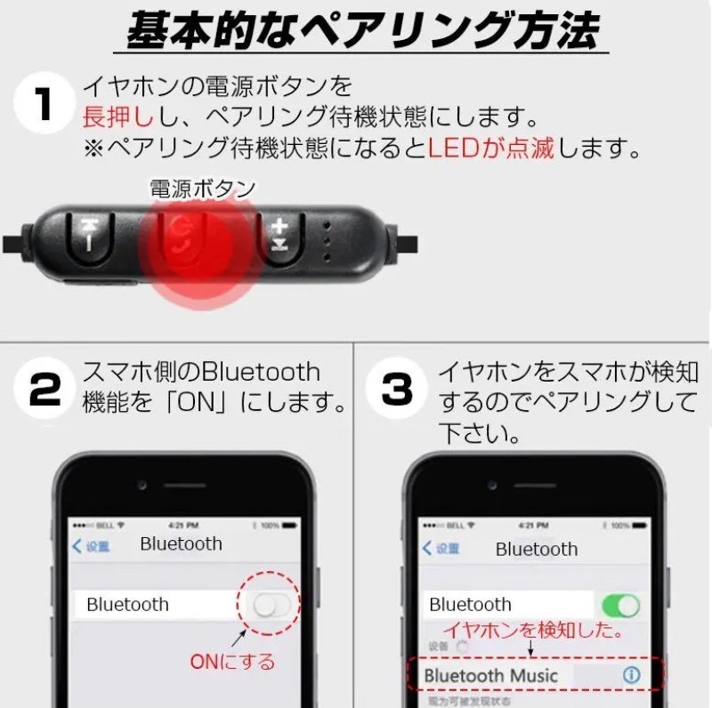 イヤホン Bluetooth ワイヤレスイヤホン iPhone マグネット Bluetoothイヤホン 防水　