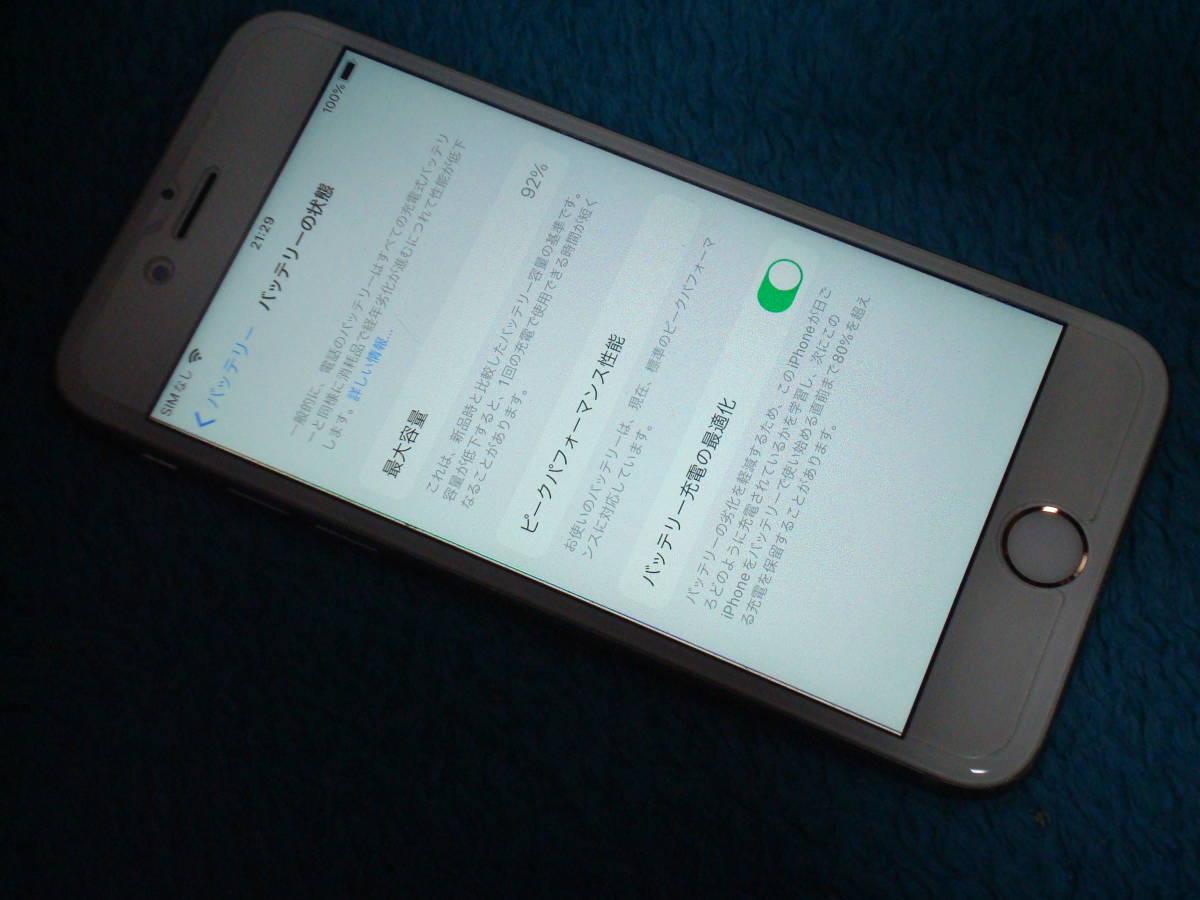 iPhone 6S 16GB A1688 iOS 15 4 1 au解除 バッテリ最大容量 92% 送料