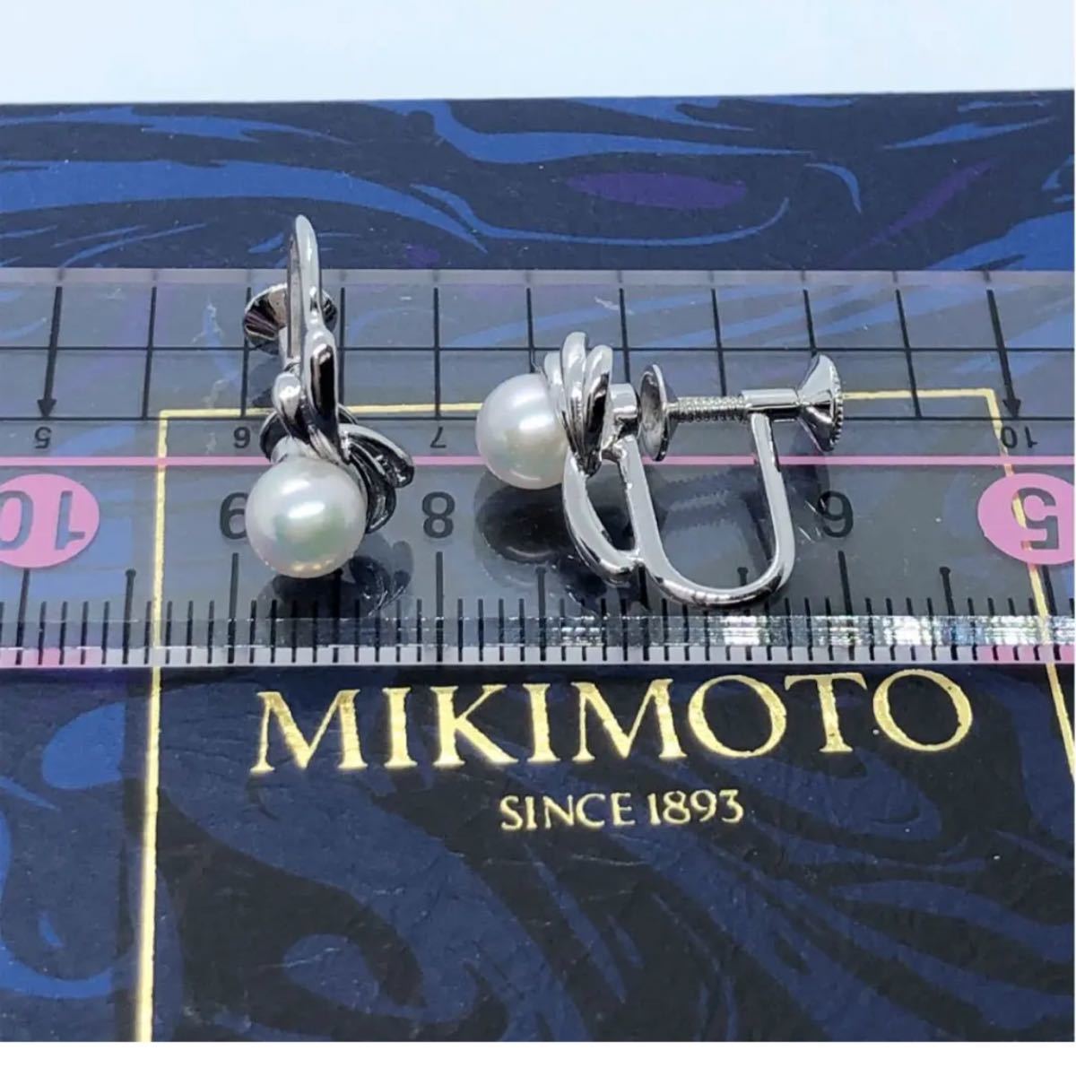 極美品 MIKIMOTO ミキモト パールイヤリング アコヤ本真珠 シルバー