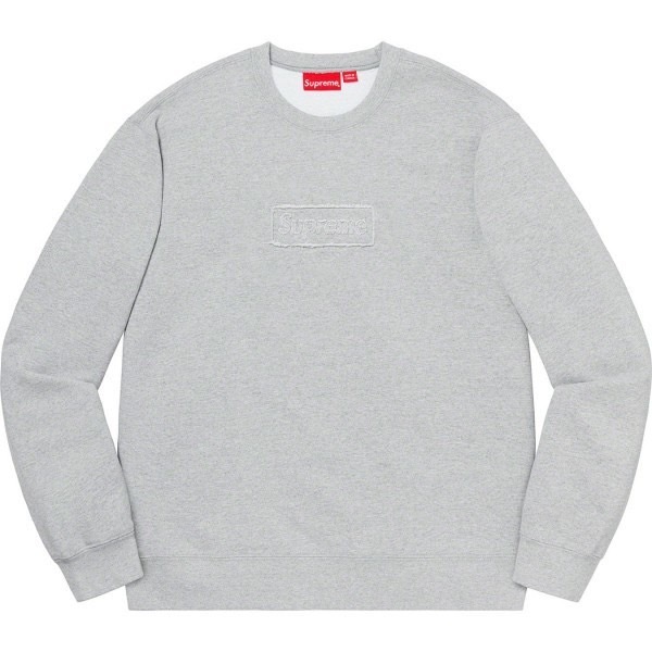 Supreme Cutout Logo Crewneck シュプリーム カットアウト ロゴ クルーネック トレーナー グレー M_画像1