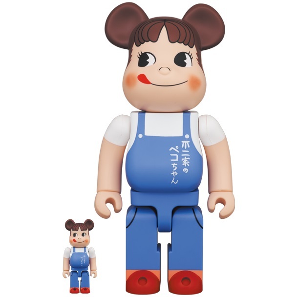 新品 BE@RBRICK ベアブリック ペコちゃん The overalls girl 100％ ＆ 400％ メディコムトイ 不二家