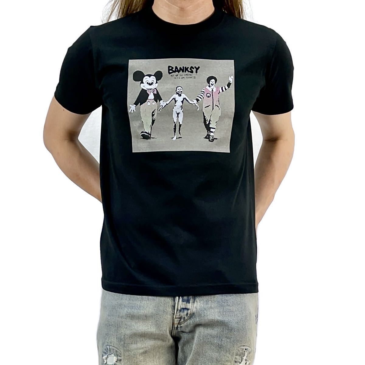 新品 BANKSY バンクシー ミッキーマウス マクドナルド ピエロ グラフィティ S M L XL Tシャツ ビッグ オーバー サイズ XXL ロンT パーカー_画像2