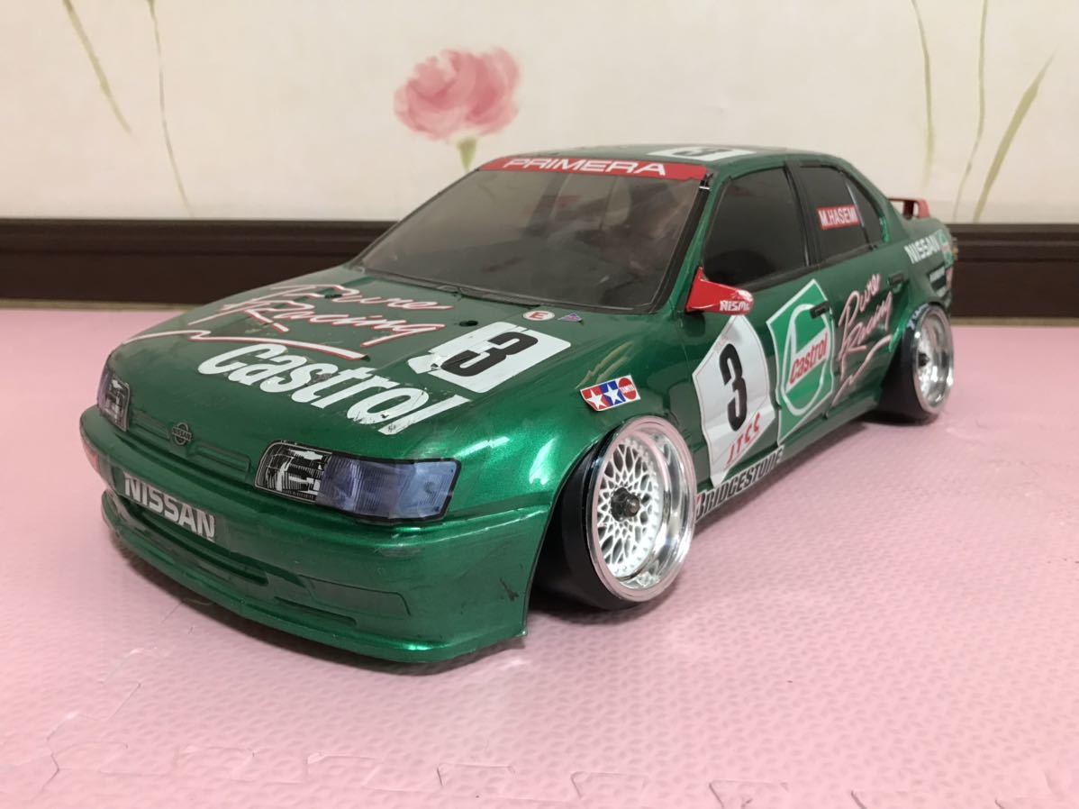 送料無料　1/10 日産　プリメーラ　カストロール　レースカー　ラジコン　ボディ　タミヤ　TAMIYA NISSAN PRIMERA CASTROL RC BODY