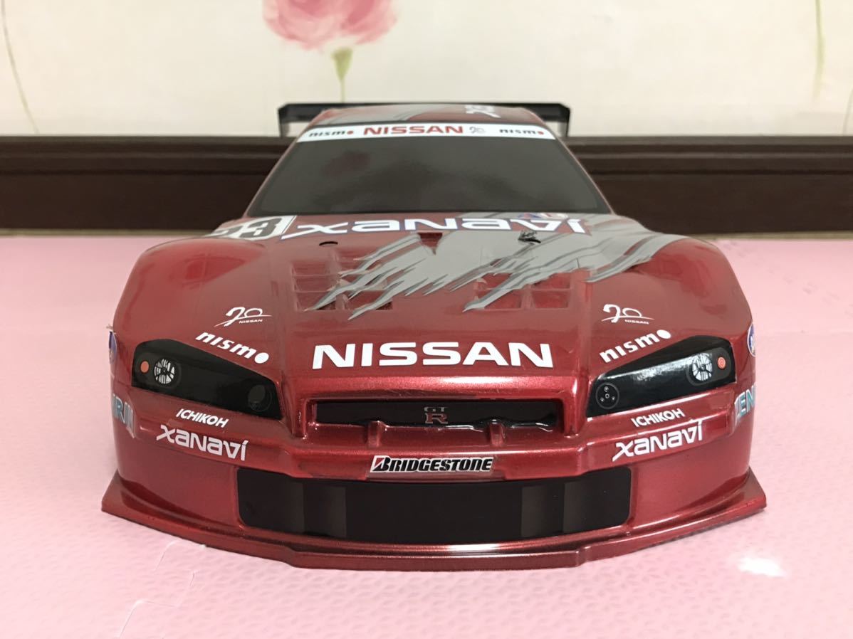 送料無料　1/10 日産 スカイライン GT-R R34 ザナヴィ ニスモ レーシングカー ラジコン ボディ タミヤ TAMIYA NISSAN SKYLINE XANAVI NISMO