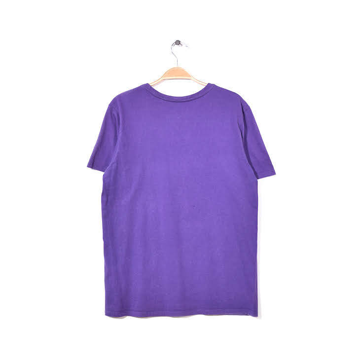 【送料無料】ナイキ コットン ロゴTシャツ クルーネック 半袖 Tシャツ 紫 メンズM NIKE 古着 アメカジ BB0381_画像2