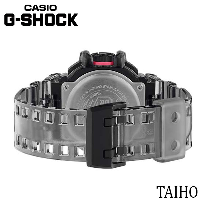 新品 カシオ Casio ジーショック G-SHOCK 腕時計 クリア スケルトン クオーツ 樹脂ベルト 20気圧防水 ストップウオッチ カレンダー ピンク_画像6