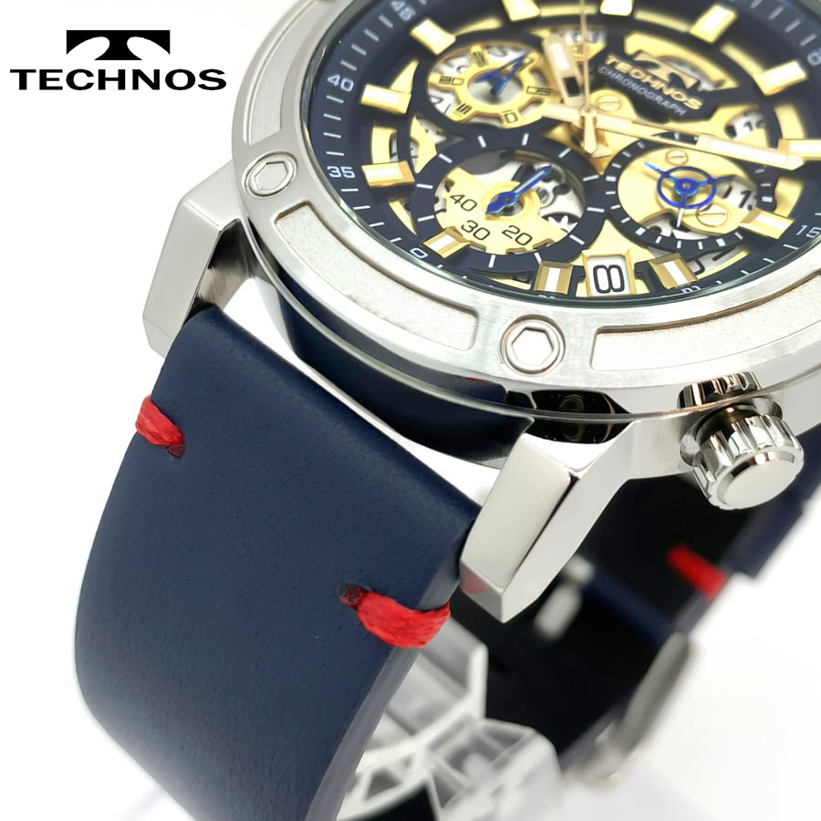 1円 正規品 テクノスTECHNOSメンズ腕時計日本製クオーツ10気圧防水 