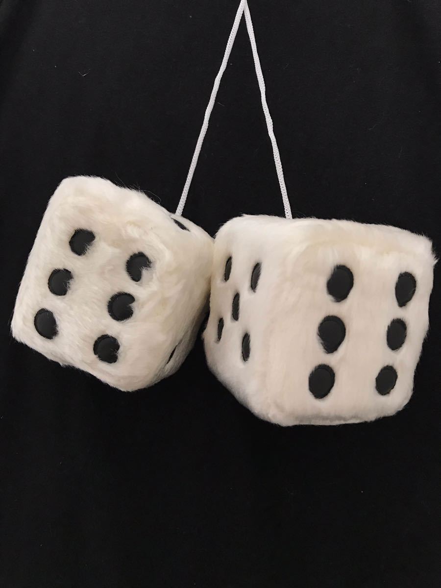  hanging dice rhinoceros koro room mirror car accessory soft white Toyota Nissan MMC Subaru Daihatsu Suzuki 