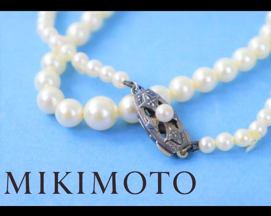 MIKIMOTO ミキモト 真珠 パール ネックレス 3.6～7mm 重量約15g Silver