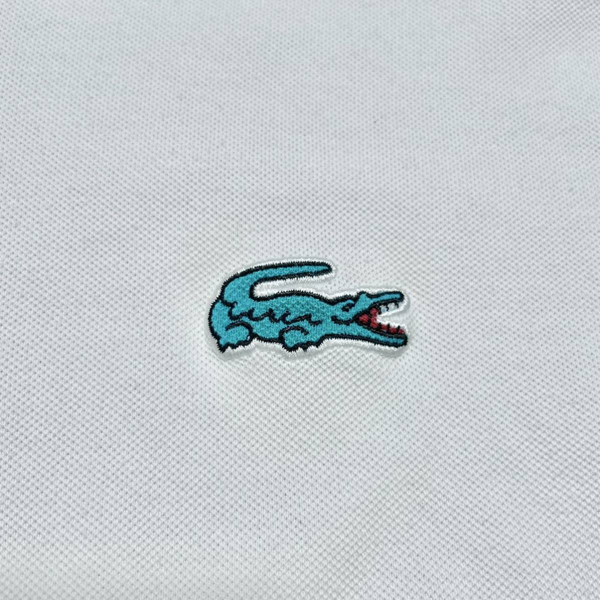 ☆定番古着☆ ☆送料無料☆ LACOSTE ラコステ 半袖 ポロシャツ 5 ホワイト ワニ ビッグサイズ 22-90_画像5