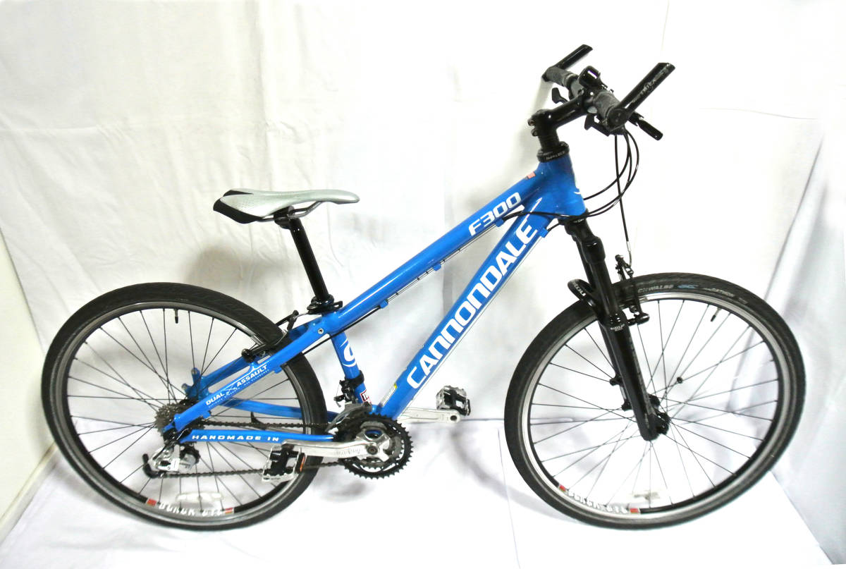 5-030 【CANNONDALE】 F300 軽快MTB バイク 27速 26インチ 青色 中古自転車