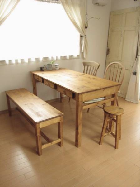 10c...drawers6 dining TABLE pine / not обеденный стол длина стол 