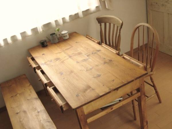 10c...drawers6 dining TABLE pine / not обеденный стол длина стол 