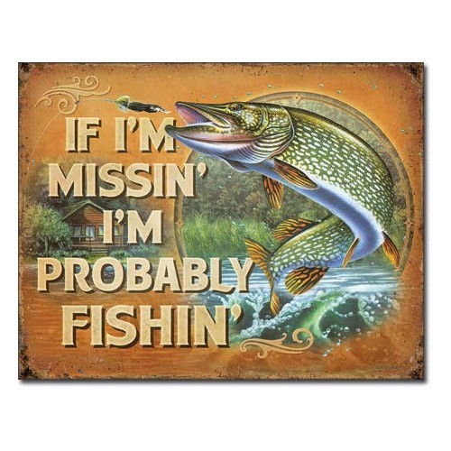 メタルサイン 「Probably Fishin」# 2239 縦31.7×横40.5cm アメリカ製 壁面ディスプレー_画像1