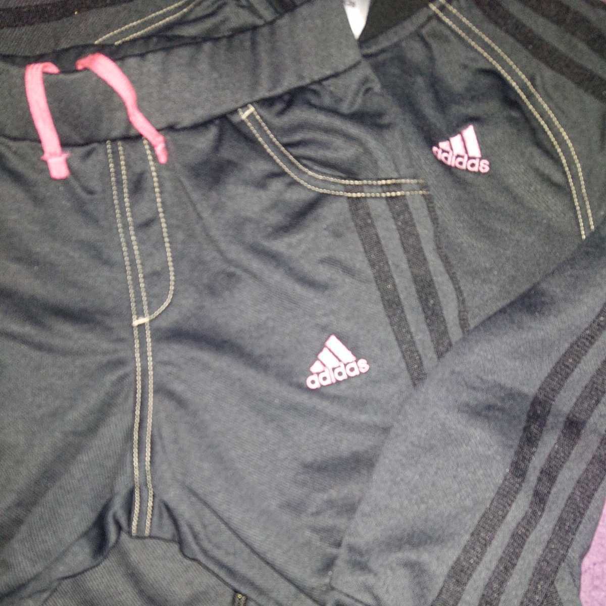  Adidas adidas угольно-серый × чёрный линия розовый Logo 140 130 верх и низ в комплекте выставить джерси 
