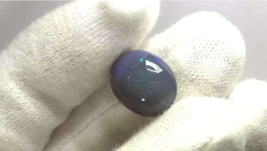 天然ブラックオパール 【動画有】 ルース 6.961ct 大粒 星屑遊色 ライトニングリッジ産 【ファーストコレクション】02193_画像5