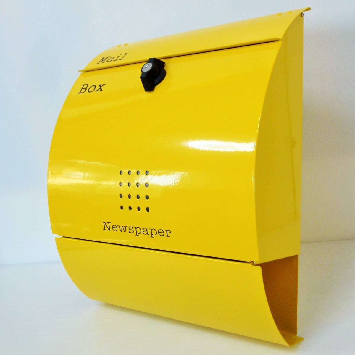 郵便ポストスタンド付　壁掛けプレミアムステンレス黄色ポストpm272s-pm031_画像2