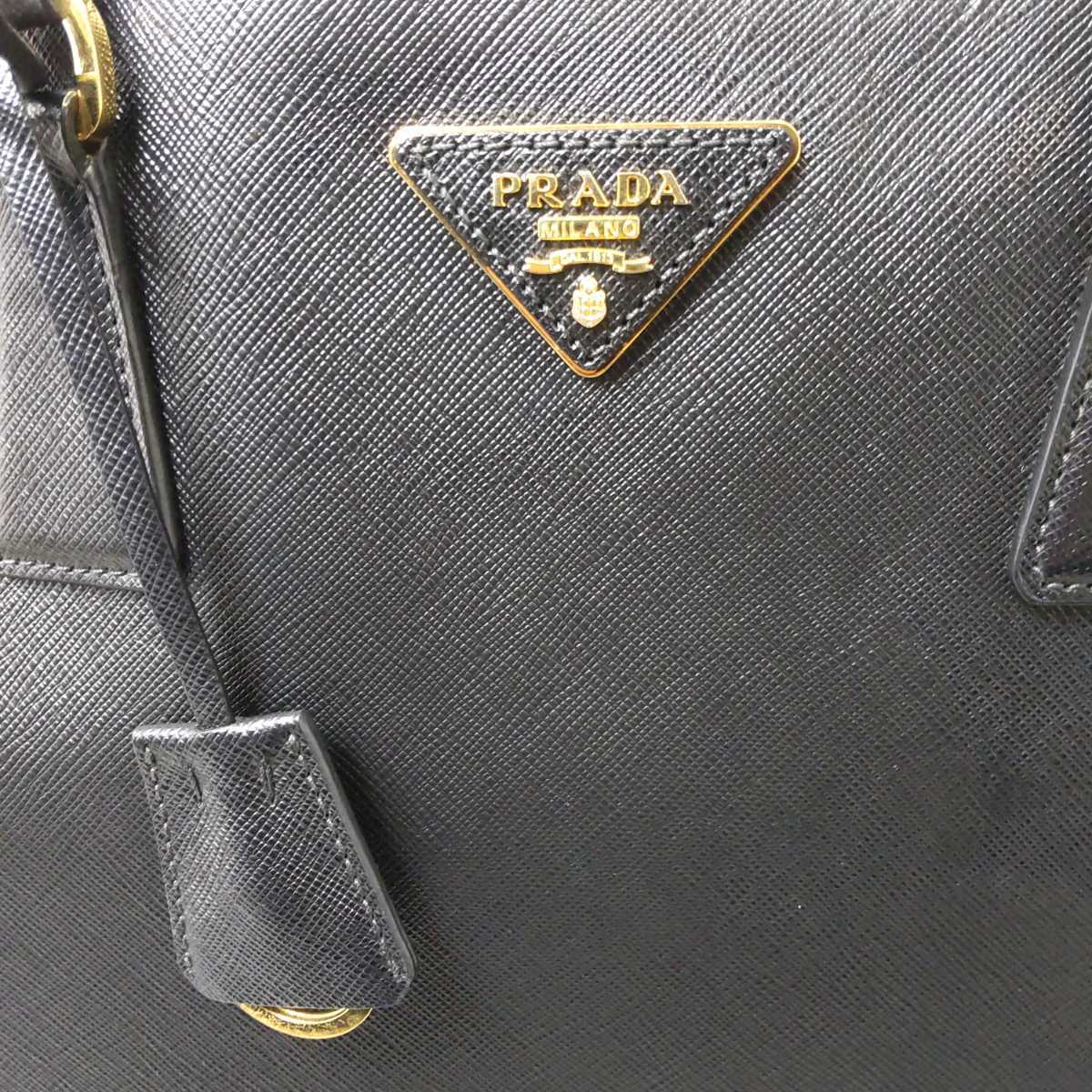 1円 極美品 PRADA プラダ ガレリア ハンドバッグ ビジネスバッグ