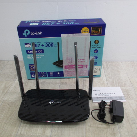 5153PS【未使用】TP-Link WiFi 無線LAN ルーター 11ac MU-MIMO ビームフォーミング 全ポートギガビット AC1200 867 + 300Mbps Archer C6