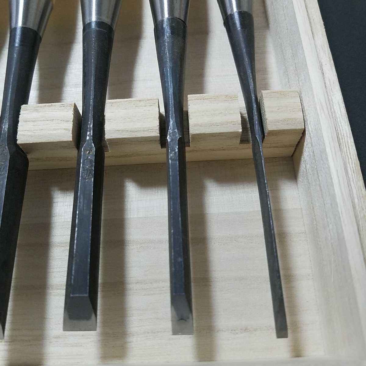 新品未使用 長期保管品 長弘 追入鑿 総面取り 桐箱入【検清久清 新品未使用 長期保管品 長弘 追入鑿 総面取り 桐箱入【検清久清