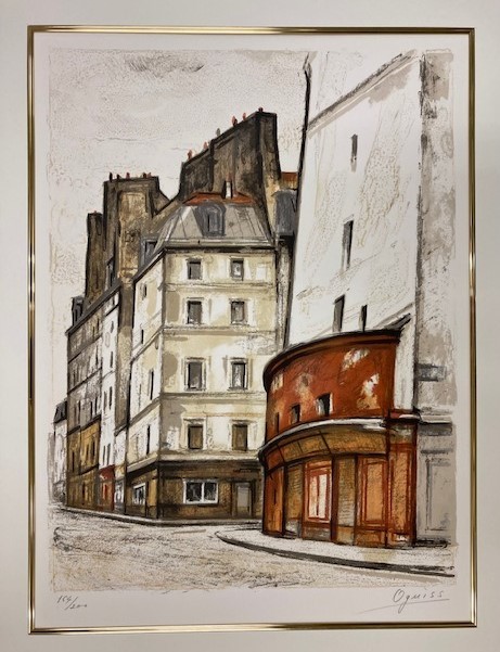 【特価】　≪　　荻須高徳 　　≫　　オリジナル リトグラフ【石版画】　 　RUE SAINT-DENIS　　 1970年　　 OGUISS_画像2