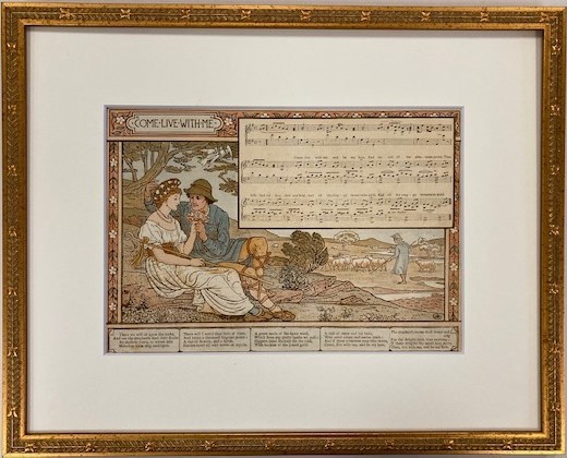 【特価】　≪　　ウォルター　クレイン　　≫　 オリジナルリトグラフ【石版画】　　PAN PIPES 　 Ⅳ　　1883年　　WALTER CRANE