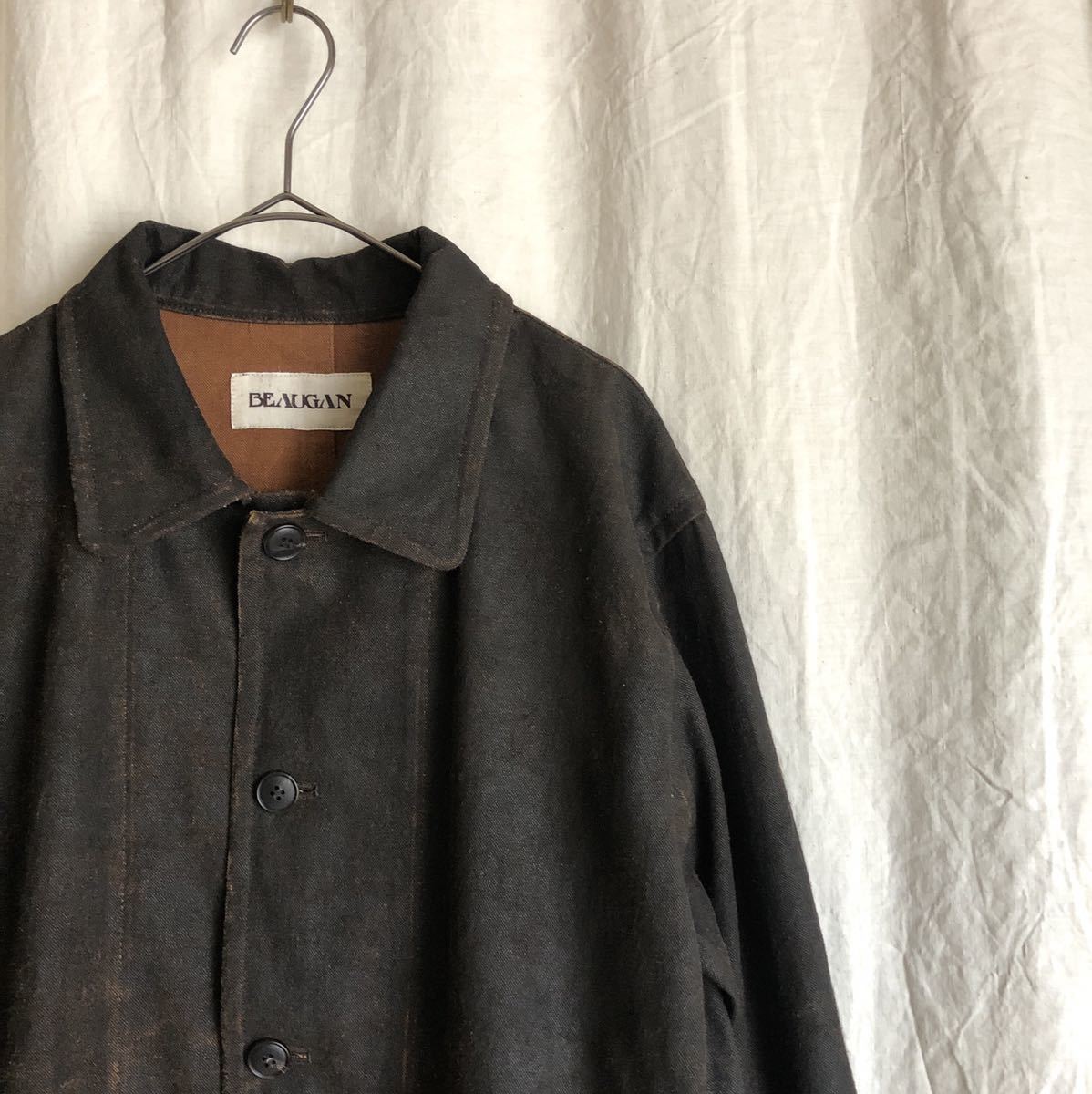 BEAUGAN Simple Work Jacket Mud Painted Canvas size2 ボーガン