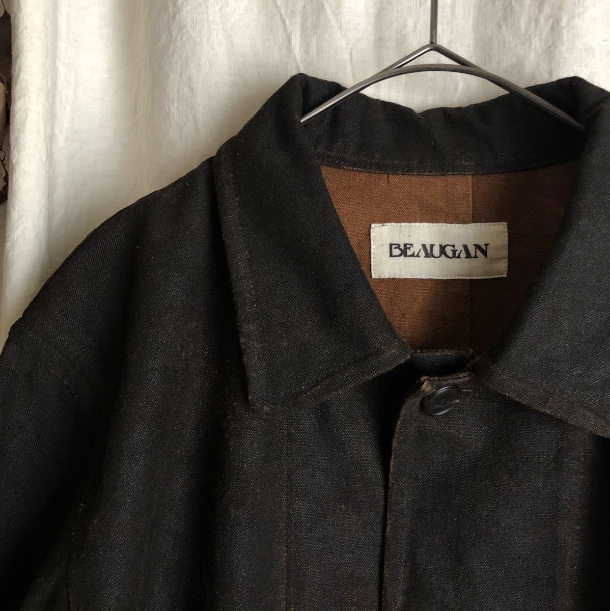 BEAUGAN Simple Work Jacket Mud Painted Canvas size2 ボーガン