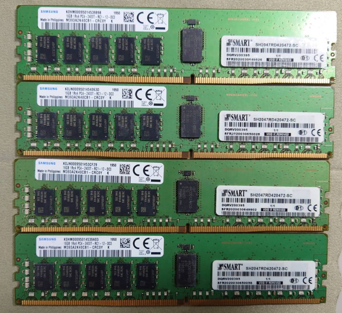 KN2156 SAMSUNG PC4-2400T 16GB×4枚セット 【サーバ用】
