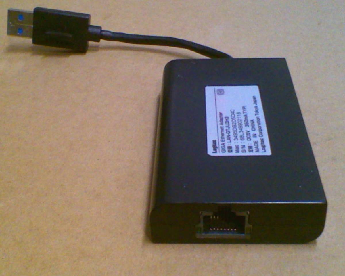 Logitec USB3.0 ギガ Ethernatアダプタ―/ LAN-GTJU3H3