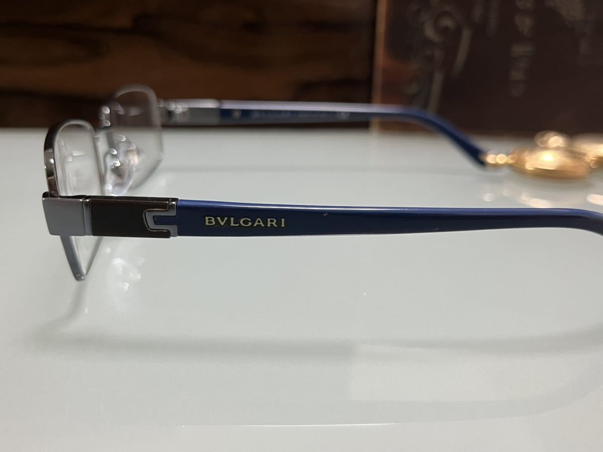 きます BVLGARI ◇激レア◇BVLGARI◇ブルガリ◇メガネ◇メンズ◇青 買ってみた 美品BVLGARI 眼鏡 メガネ フレーム スクエア メタリック チタニウム サングラス/メガネ