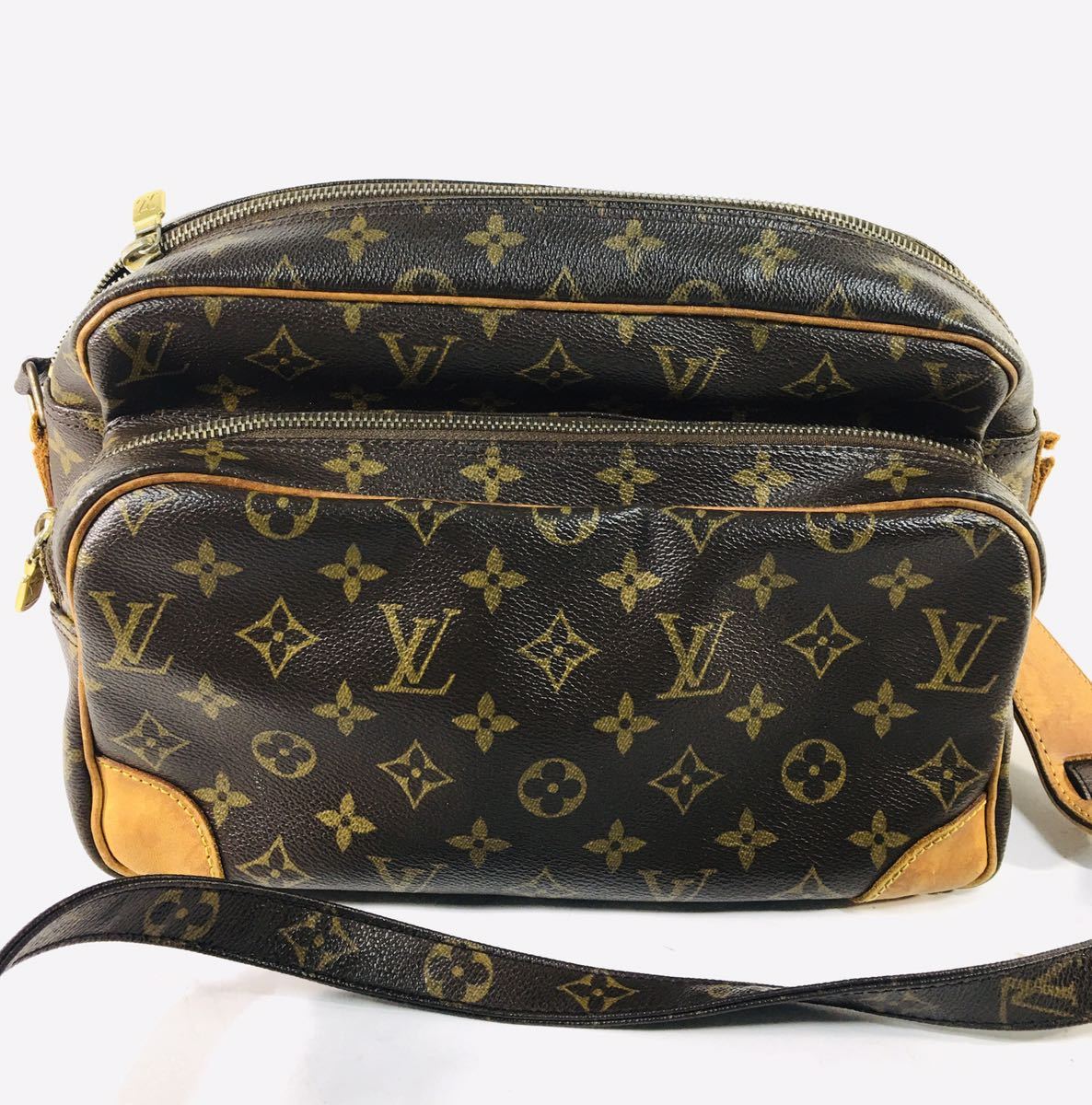 ◇1円★ LOUIS VUITTON ルイヴィトン ショルダーバッグ ナイル M45244 モノグラム キャンバス ブラウン ベタ無 used ジャンク _画像1