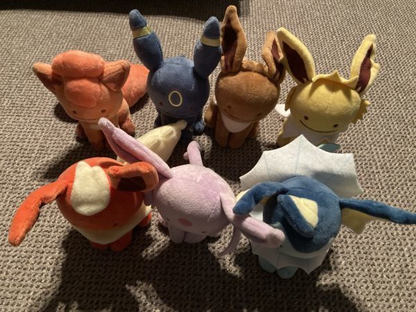 中古ポケセンぬいぐるみ変身メタモンシリーズイーブイ進化系中心 中古ポケセンぬいぐるみ変身メタモンシリーズイーブイ進化系中心