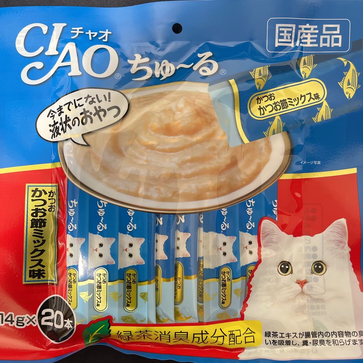 CIAO チャオ ちゅーる かつおかつお節ミックス味 14g×20本 いなば 猫用液状フード 国産品 保存料不使用