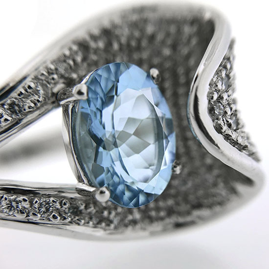 最新人気 1.51ct アクアマリン K18WG GRJソーティング付 ダイヤモンド