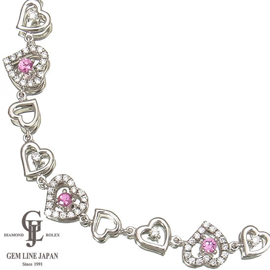 【感謝価格】 ダイヤ 0.22ct サファイア パパラチア 鑑別書付 0.35ct ブレスレット K18WG サファイア