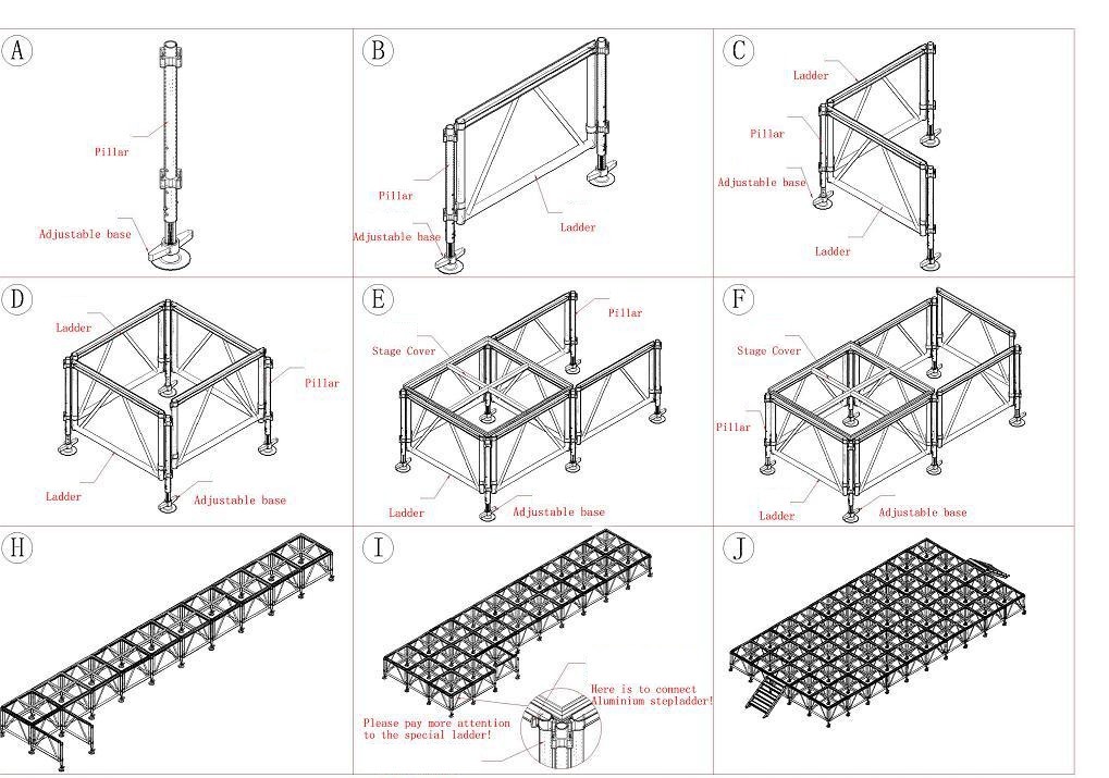  Event stage Event для aluminium stage комплект большой 1x1m настольный 60 листов минут легкий сборка складной концерт stage Mai шт. 