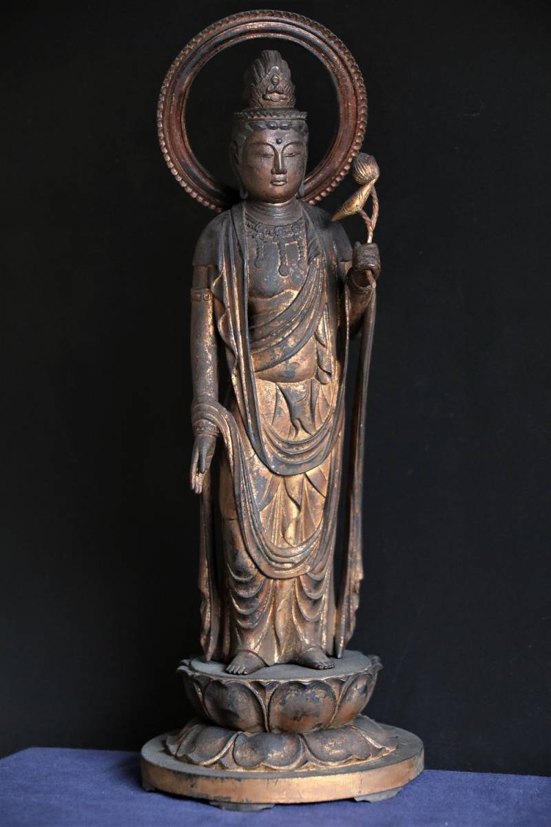 木彫 聖観音菩薩立像 玉眼 の商品詳細 | ヤフオク! | One Map by FROM