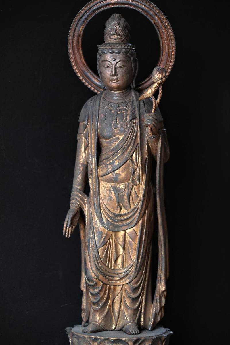 木彫 聖観音菩薩立像 玉眼 の商品詳細 | ヤフオク! | One Map by FROM
