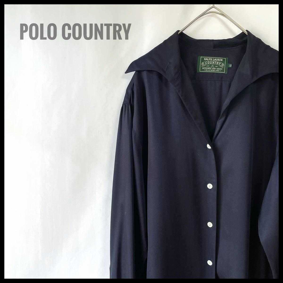 激レア　POLO country ポロカン　レーヨン100% シャツ　開襟　オープンカラー　ドレープ　RRL ヴィンテージ　90s